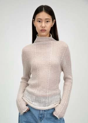 AMOMENTOSheer Turtleneck Pullover - Charcoal 1 AMOMENTOSheer Turtleneck Pullover - Charcoal