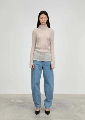 AMOMENTOSheer Turtleneck Pullover - Charcoal 2 AMOMENTOSheer Turtleneck Pullover - Charcoal - Image 2