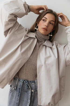 AMOMENTOSheer Turtleneck Pullover - Charcoal 8 AMOMENTOSheer Turtleneck Pullover - Charcoal - Image 8