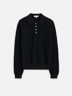 Alex MillAlice Polo Sweater Cotton - Black -Fashion comprehensive store Alex Mill Alice Polo Sweater in Cotton Black 20230826172416 1