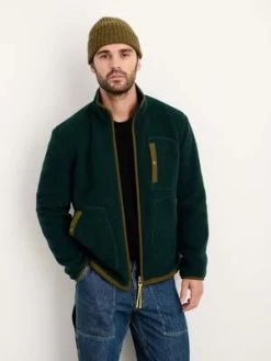 Alex MillItalian Wool Alta Sherpa Jacket - Dark Green
