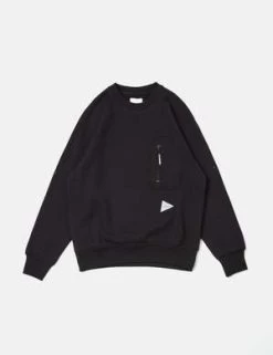 And WanderAnd Wander Cotton Wool Sweatshirt - Black
