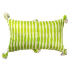 Archive New YorkAntigua Pillow - Lemon Lime/Ivory Stripe