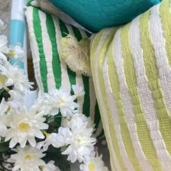 Archive New YorkAntigua Pillow - Lemon Lime/Ivory Stripe -Fashion comprehensive store Archive New York Antigua Pillow Lemon Lime Ivory Stripe 20210216233446 1