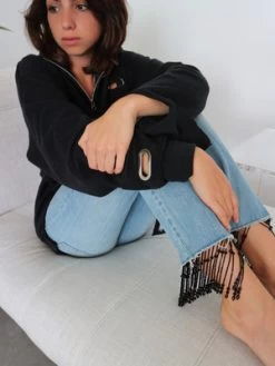 Ashley WilliamsBeaded Trim Classic Jean - Light Denim -Fashion comprehensive store Ashley Williams Beaded Trim Classic Jean 20170503181049