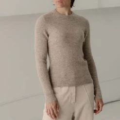 Bare KnitwearWoman Marin Rib Top - Wheat Beige