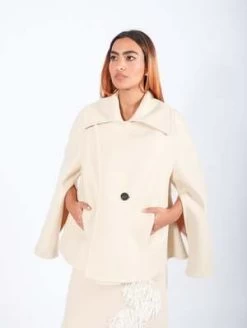 CalcaterraDouble Caban Coat - Ecru