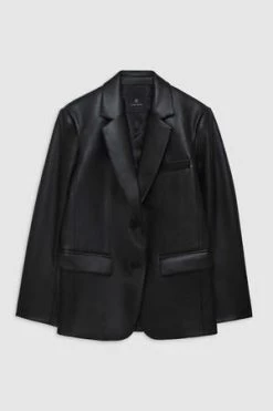 Anine BingClassic Recycled Leather Blazer - Black