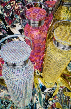 Collina StradaRhinestone Water Bottle - Pink Clear