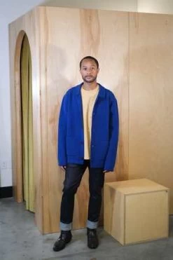 Country Of OriginKnitted Chore Coat - Dearne Blue