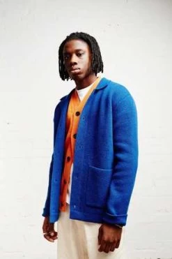 Country Of OriginKnitted Chore Coat - Dearne Blue -Fashion comprehensive store Country of Origin Knitted Chore Coat Dearne Blue 20231102022844