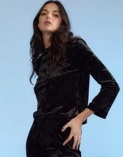 CYNTHIA ROWLEYCrushed Velvet Pullover - Back