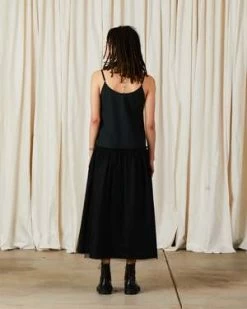 Ali GoldenDROP WAIST RUFFLE DRESS W/ MESH SKIRT - BLACK -Fashion comprehensive store DROP WAIST RUFFLE DRESS W MESH SKIRT BLACK 20230829000646 1