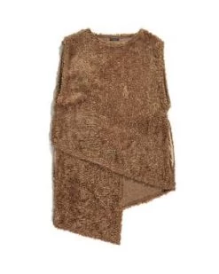 Engineered GarmentsAcrylic Curly Fur Wrap Knit Vest - Brown