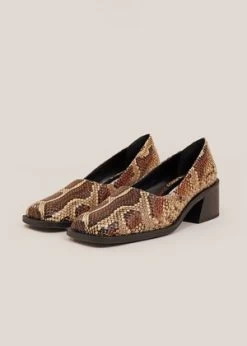 Suzanne RaeWide Toe Pump - Orange Faux Snake -Fashion comprehensive store Faux Snake Wide Toe Pump 20201008080701 1