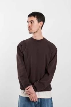 CalculusGarment Dyed Crewneck - Chocolate Brown -Fashion comprehensive store Garment Dyed Crewneck Chocolate Brown 20220228221619 3