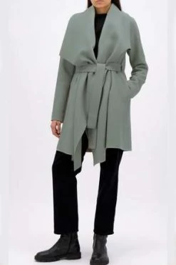 Harris Wharf LondonBlanket Coat Pressed Wool - Laurel