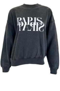 Anine BingJaci Paris Sweatshirt - Washed Black