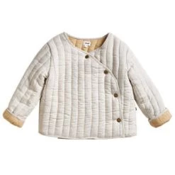 OeufKids Oeuf NYC Child Quilted Jacket - Cloud White/Sand Beige