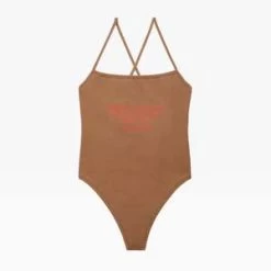 Weekend House KidsKIDS Weekend House Logo Swimsuit - Camel