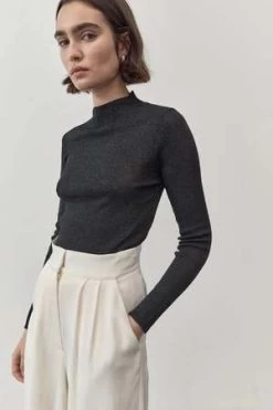 St. AgniLong Sleeve High Neck Knit Top