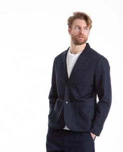 Alex MillMill In Cotton Linen Blazer - DARK NAVY