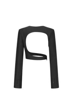 Oude WaagWaist Tie Deconstructed Jacket - Black -Fashion comprehensive store Oude Waag Waist Tie Deconstructed Jacket Black 20230523181553