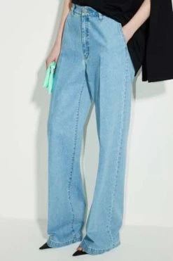Christian WijnantsPelana Wide Leg Denim Trousers With Crease - Light Blue -Fashion comprehensive store Pelana Wide Leg Denim Trousers with Crease Light Blue 20220721210740 3
