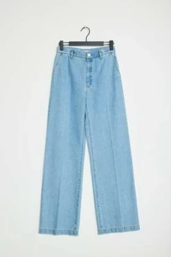 Christian WijnantsPelana Wide Leg Denim Trousers With Crease - Light Blue -Fashion comprehensive store Pelana Wide Leg Denim Trousers with Crease Light Blue 20220721210741 2