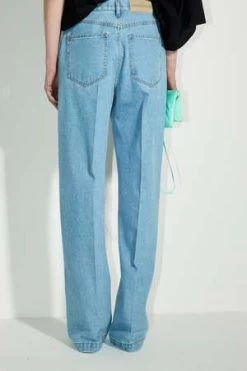 Christian WijnantsPelana Wide Leg Denim Trousers With Crease - Light Blue -Fashion comprehensive store Pelana Wide Leg Denim Trousers with Crease Light Blue 20220721210741