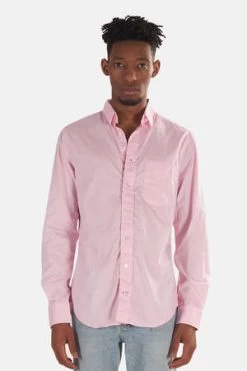 Blue&CreamPinpoint Button Down Shirt - Pink Pinpoint