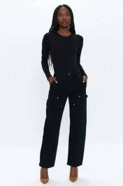 PistolaLexi Carpenter Mid-rise Straight Pants - Coal -Fashion comprehensive store Pistola LEXI CARPENTER Mid rise Straight Pants Coal 20230907224854 1