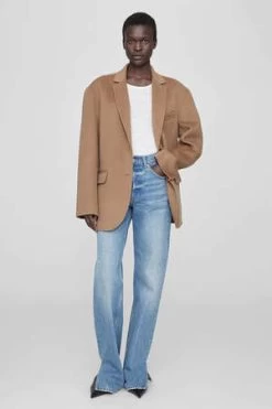 Anine BingQuinn Cashmere Blend Blazer - Camel