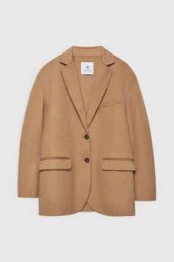 Anine BingQuinn Cashmere Blend Blazer - Camel -Fashion comprehensive store Quinn Blazer in Camel Cashmere Blend 20230811000030