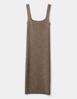 Modern WeavingCashmere Rib Square Neck Tank Dress - Cocoa