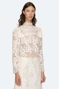 Sea New YorkDalia Lace L/S Top - Ivory -Fashion comprehensive store Sea NY Dalia Lace L S Top Ivory 20230906204542 2