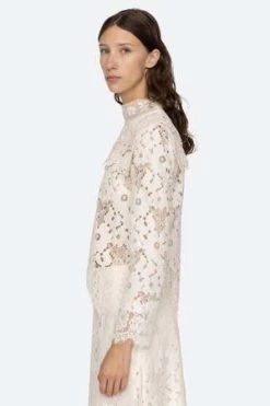 Sea New YorkDalia Lace L/S Top - Ivory -Fashion comprehensive store Sea NY Dalia Lace L S Top Ivory 20230906204543