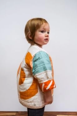 CanDid ArtKids CanDid Art Shapes & Angles Reversible Quilted Coat - Orange -Fashion comprehensive store Shapes Angles Reversible Quilted Coat by Candid Art 20210211230920
