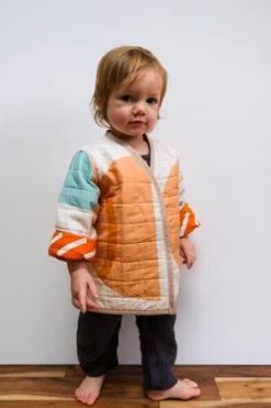 CanDid ArtKids CanDid Art Shapes & Angles Reversible Quilted Coat - Orange