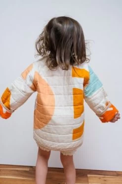 CanDid ArtKids CanDid Art Shapes & Angles Reversible Quilted Coat - Orange -Fashion comprehensive store Shapes Angles Reversible Quilted Coat by Candid Art 20210211230921 3