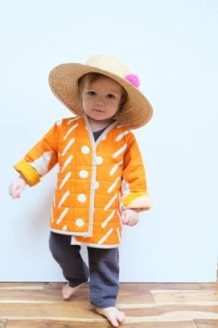 CanDid ArtKids CanDid Art Shapes & Angles Reversible Quilted Coat - Orange -Fashion comprehensive store Shapes Angles Reversible Quilted Coat by Candid Art 20210211230921 4