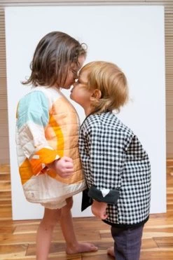 CanDid ArtKids CanDid Art Shapes & Angles Reversible Quilted Coat - Orange -Fashion comprehensive store Shapes Angles Reversible Quilted Coat by Candid Art 20210211230922 2