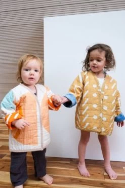 CanDid ArtKids CanDid Art Shapes & Angles Reversible Quilted Coat - Orange -Fashion comprehensive store Shapes Angles Reversible Quilted Coat by Candid Art 20210211230922 3