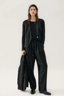 Silk LaundryTwill Slouch Vest - Black