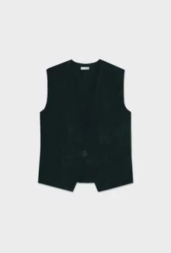 Silk LaundryTwill Slouch Vest - Black -Fashion comprehensive store Silk Laundry silklaundry com TWILL SLOUCH VEST BLACK 20230201072322 2