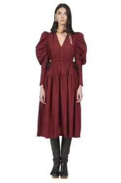 Ulla JohnsonAlthea Dress - Bordeaux -Fashion comprehensive store Ulla Johnson Althea Dress Bordeaux 20220803144403