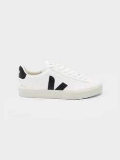 VEJACampo Chromefree Leather Sneaker - White/Black