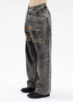 Y/projectVINTAGE PARIS' BEST PATCH JEANS - BLACK -Fashion comprehensive store VINTAGE BLACK PARIS BEST PATCH JEANS 20231009044001 1