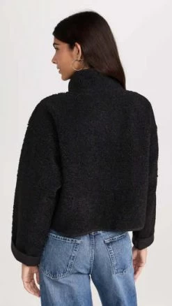 VelvetKelly Short Sherpa Jacket - Sand/Black -Fashion comprehensive store Velvet Kelly Short Sherpa Jacket 20230826051446 2