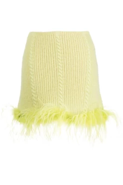 VivettaFeather Trim Cable Knit Skirt - Lime -Fashion comprehensive store Vivetta Feather Trim Cable Knit Skirt Lime 20220811162022 1